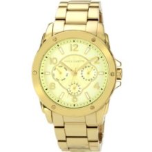Vince Camuto Gold Gold Tone Bracelet Watch With Sub-dial Function