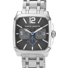 Vince Camuto 'Sergeant' Square Bracelet Watch, 40mm x 46mm Silver/ Gunmetal