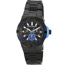 Vince Camuto Watch The Master Vc/1009blbk Blue Accents On Black Watch In Box