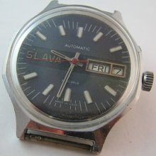 vintage soviet wrist watch Slava. Vintage soviet mens watch Ussr 1980-s