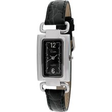 Viva Women's Black Dial And Black Hook Strap Watch (Black Hook Strap Watch)