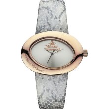 Vivienne Westwood Ellipse Ii Women's Quartz Watch With Silver Dial Analogue Display And Grey Leather Strap Vv014slgy