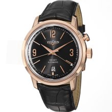 Vulcain Men's '50s President's' Black Dial Rose Gold Automatic Watch