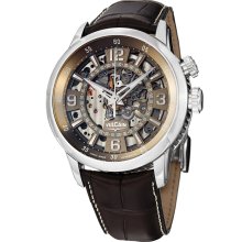 Vulcain Men's 'Anniversary Heart' Brown Skeleton Dial Automatic Watch