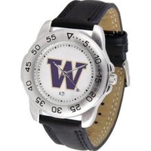 Washington Huskies UW NCAA Mens Leather Sports Watch ...