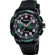 Wenger Nomad Green Led Compass Gents Multi Function Watch 70433 - Rrp Â£290 -