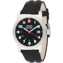 Wenger Swiss Military 72925 Men'S 72925 Classic Field Black Dial Black Leather Military Watch