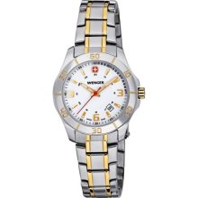 Wenger Womens Alpine Analog Stainless Watch - Two-tone Bracelet - White Dial - 70496