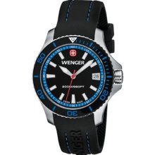 Wenger Womens Sea Force Analog Stainless Watch - Black Rubber Strap - Black Dial - 0621.102