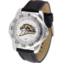 Western Michigan Broncos Logo- Mens Sport Leather Watch