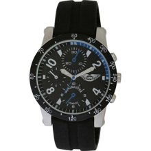 Wingmaster Gents Fashion Watch With Decorative Multi-Dial. Men's Quartz Watch With Black Dial Analogue Display And Black Plastic Or Pu Strap Wm.0051.6