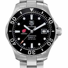 Wisconsin Men's TAG Heuer Automatic Aquaracer w/ Black Bez