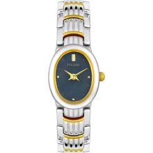 Women Pulsar PEG755 Dress Two Tone Stainless Steel Blue