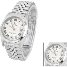 Women's Automatic Mechanical Stainless Steel Watch with Date Displ