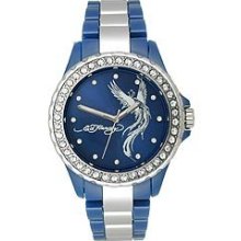 Women's ed hardy peacock swarovski watch vx-bl