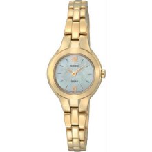 Women's Gold Tone Dress White Dial Solar Quartz