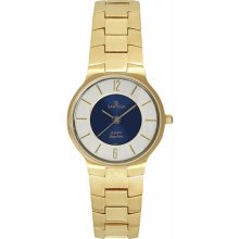 Women's Gold Tone Seville Dress Watch Blue Dial