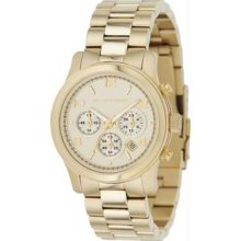 Women's Gold Tone Stainless Steel Quartz Chronograph Link