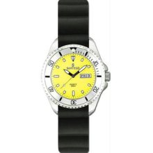 Women's Quartz Yellow Dial Dive Watch Rubber