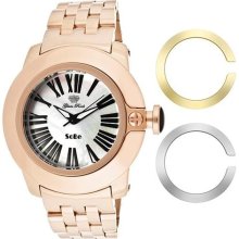Women's SoBe White MOP Dial Rose Gold Tone Ion Plated Stainless S ...
