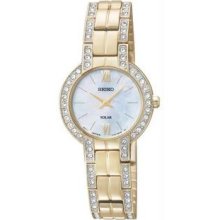 Women's Solar Stainless Steel Case and Bracelet White Tone Dial