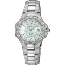 Women's Stainless Steel Coutura Mother Of Pearl Dial Link Bracelet Dia