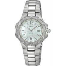 Women's Stainless Steel Coutura Mother Of Pearl Dial Link Bracelet