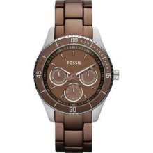 Women's Stella Stainless Steel Case and Bracelet Brown Dial Day and