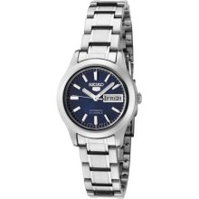 Womens SYMD93 Seiko 5 Automatic Blue Dial Steel Watch ...