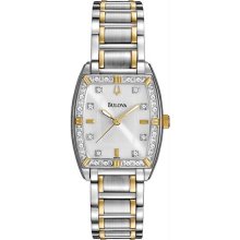 Women's Two Tone Stainless Steel Case and Bracelet Silver Dial Quartz