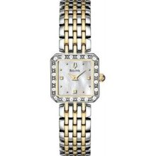 Women's Two Tone Stainless Steel Dress Mother of Pearl Dial