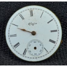 0s Elgin Grade 113 11j Hc Pocket Watch Movement For Parts Or Repair Ft601