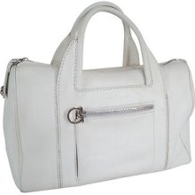 100% Authentic Pre-owned Salvatore Ferragamo White Leather Tote Speedy Handbag