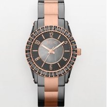 $125 Women's Relic By Fossil Hannah Rose Gold Twotone Crystal Watch Zr11994