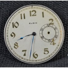 12s Elgin Grade 301 7j Hc Pocket Watch Movement W/ Conversion Dial Ft419