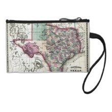 1866 Antiquarian Map of Texas by Schönberg & Co. Change Purses