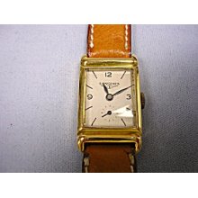 18k Small Rectangular Longines Wrist Watch