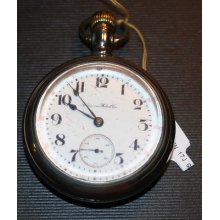 1909 Hampden Pocket Watch, Gold-filled, 17 Jewels, Made In