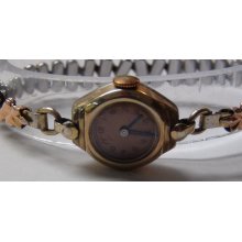 1939 Bulova Ladies Gold 17Jwl Swiss Made Copper Dial Watch