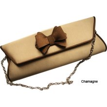 2-Color Vintage Bow Tie Detailed Wedding Clutch Evening Bag