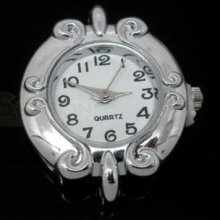 2 Silver Tone Round Quartz Watches Faces 31x27mm