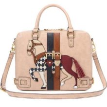 2012 Must Have Lapalette Belted Horse Square Tote Shoulder Bag