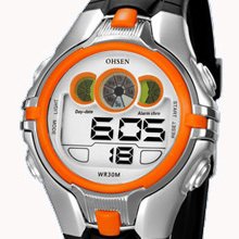 2013 Ohsen Mens Boys Digital Day Date Sport Watch Alarm 7-colors Backlight