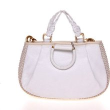 $2100 Dolce & Gabbana White Leather Hobo Messenger Shopper Tote Bag Satchel