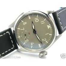 226 Parnis 47mm Pilot Big Crown 6498 Handwind Ss Watch