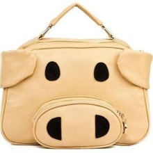 2Way Pig Shaped Shoulder Bag-brown