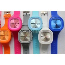 300pcs 2012 Jelly Square Candy Watch Watches Jelly Candy Silicone Wa