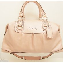 $358 Coach Ashley Satchel Handbag Dusty Pink Leather Powder Pink Tote