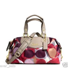 $358 Coach Ashley Scarf Print Satchel Tote Shoulder Bag Handbag Duffle F21702