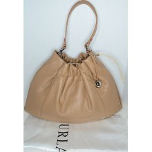 $398 Furla Blossom Leather Hobo Handbag Shoulder Bag Color: Camel
